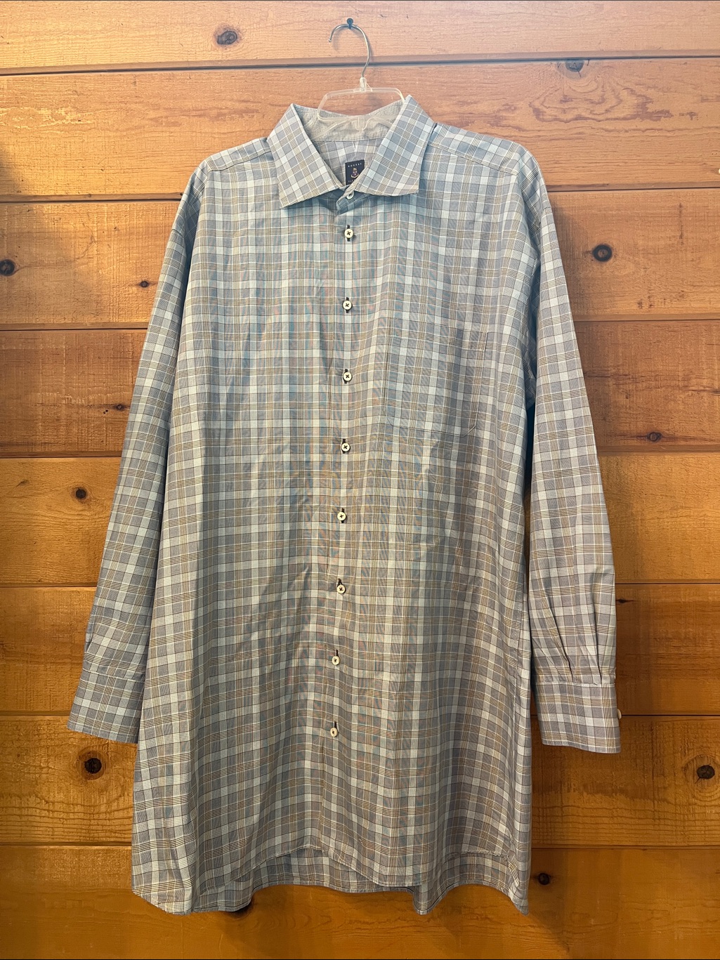 Robert Talbott Estate Men's Plaid Dress Shirt In Size 19 36/37t